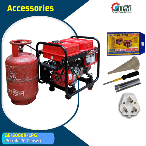 5 KVA ultra light smart portable LPG Generator , Petrol, recoil & LPG RUN, Model GE-5000R